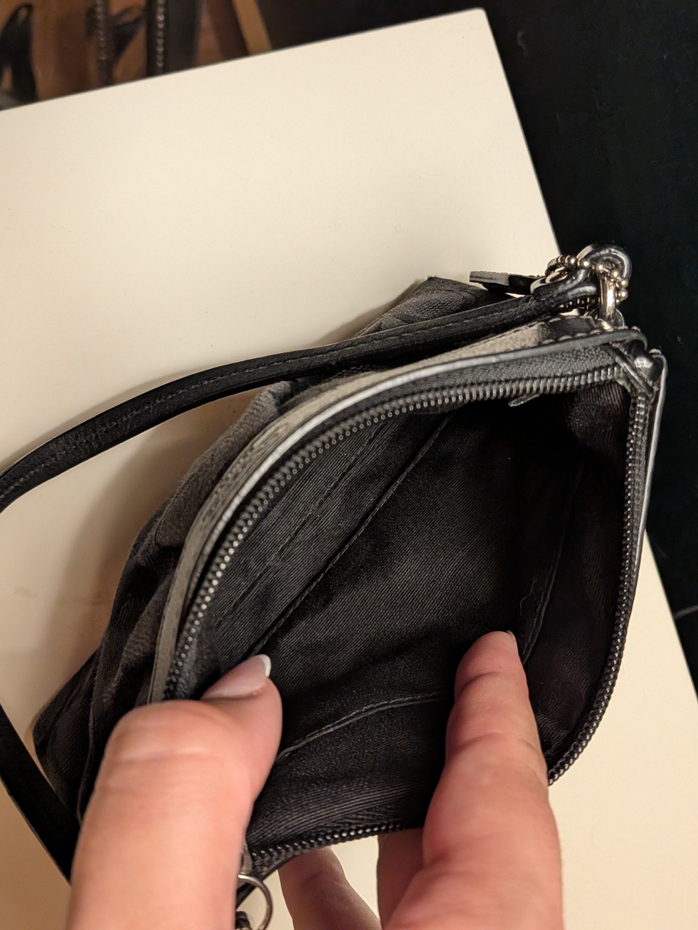 Coach Black Small Wristlet Like New